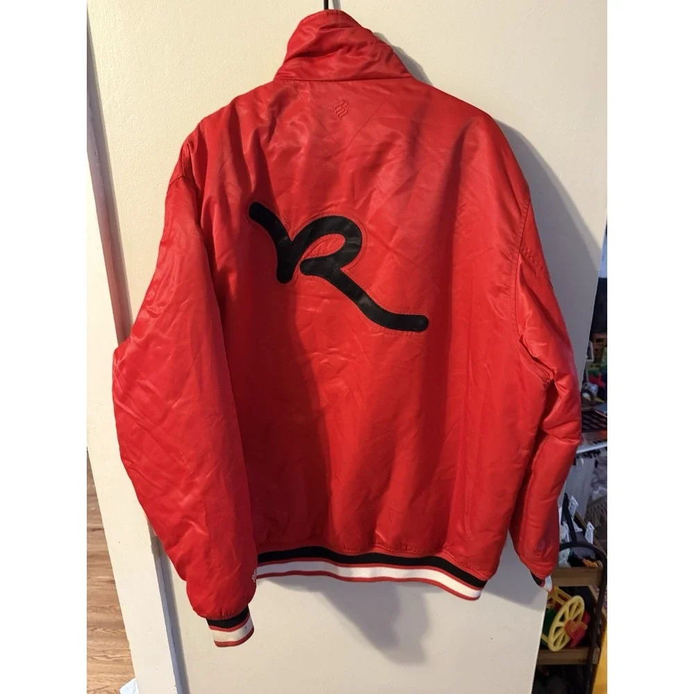 Vintage‎ Rocawear Bomber Jacket Satin Embroidered Logo Red Men's Size 2XL Y2K